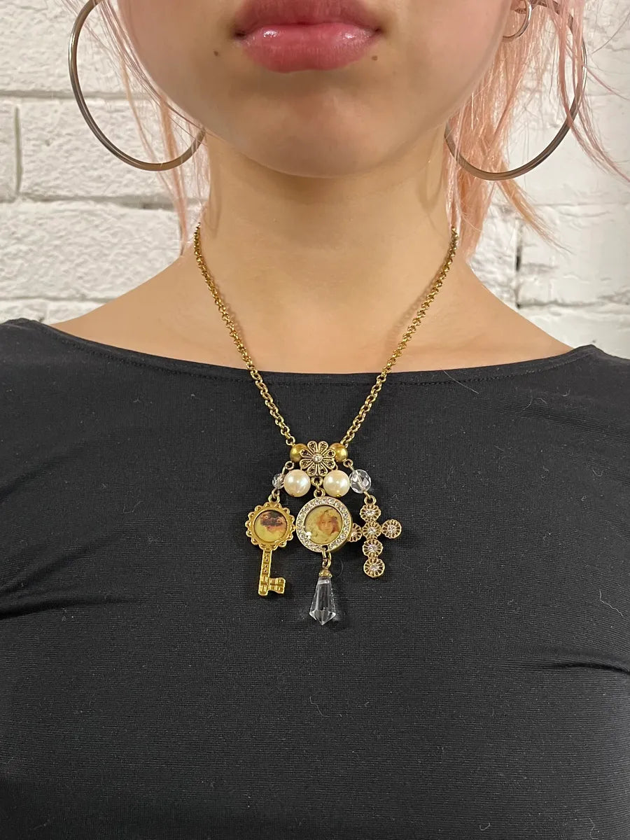 2010s Dolce & Gabbana Gold Metal Multi-Charm Necklace nNhjvlv 1