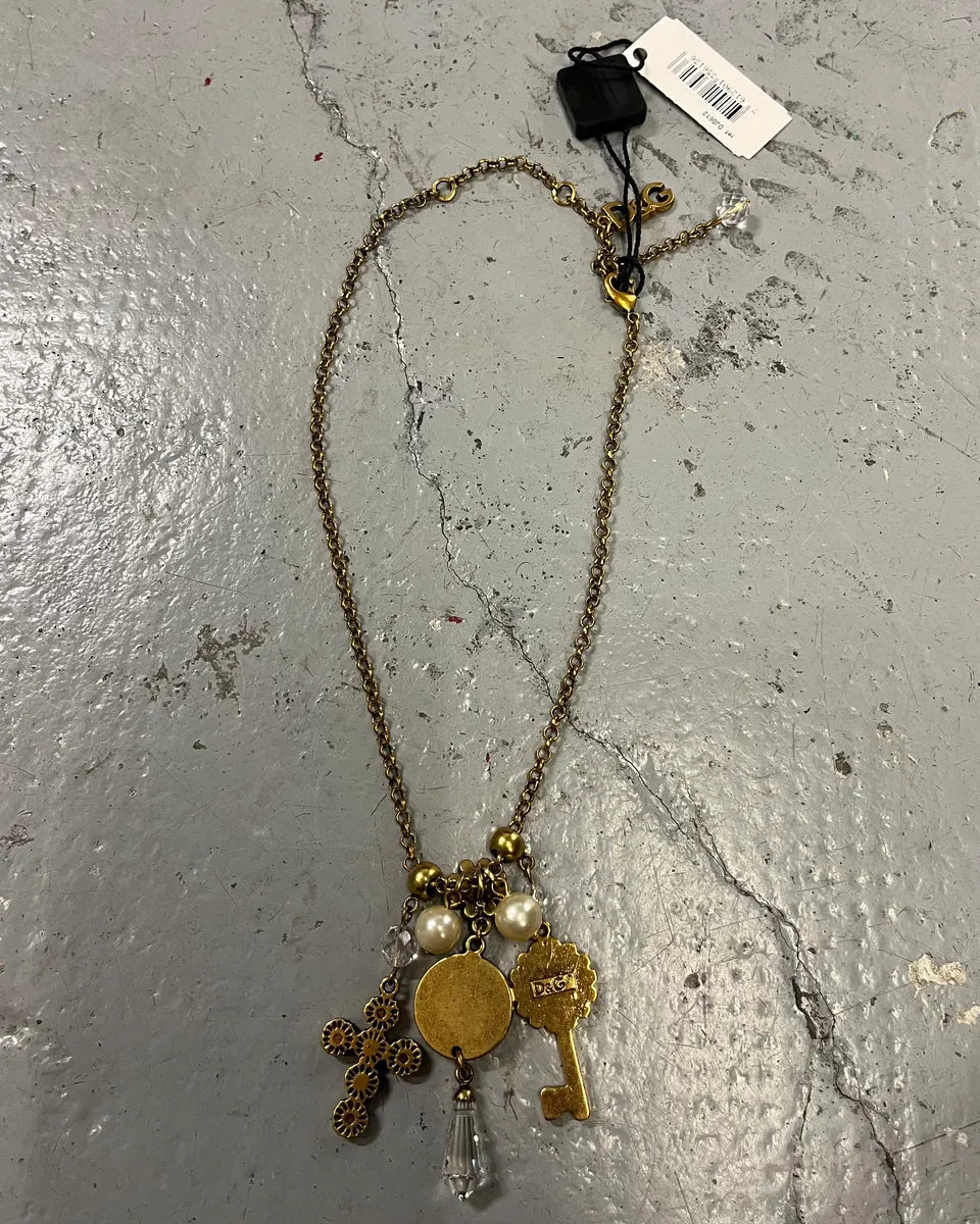 2010s Dolce & Gabbana Gold Metal Multi-Charm Necklace nNhjvlv 4