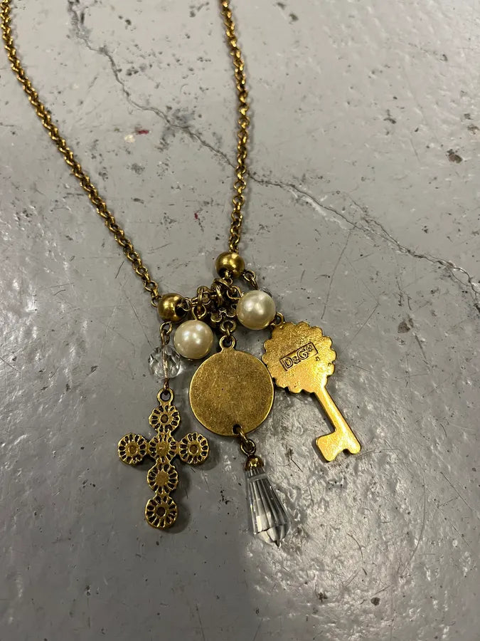 2010s Dolce & Gabbana Gold Metal Multi-Charm Necklace nNhjvlv 5