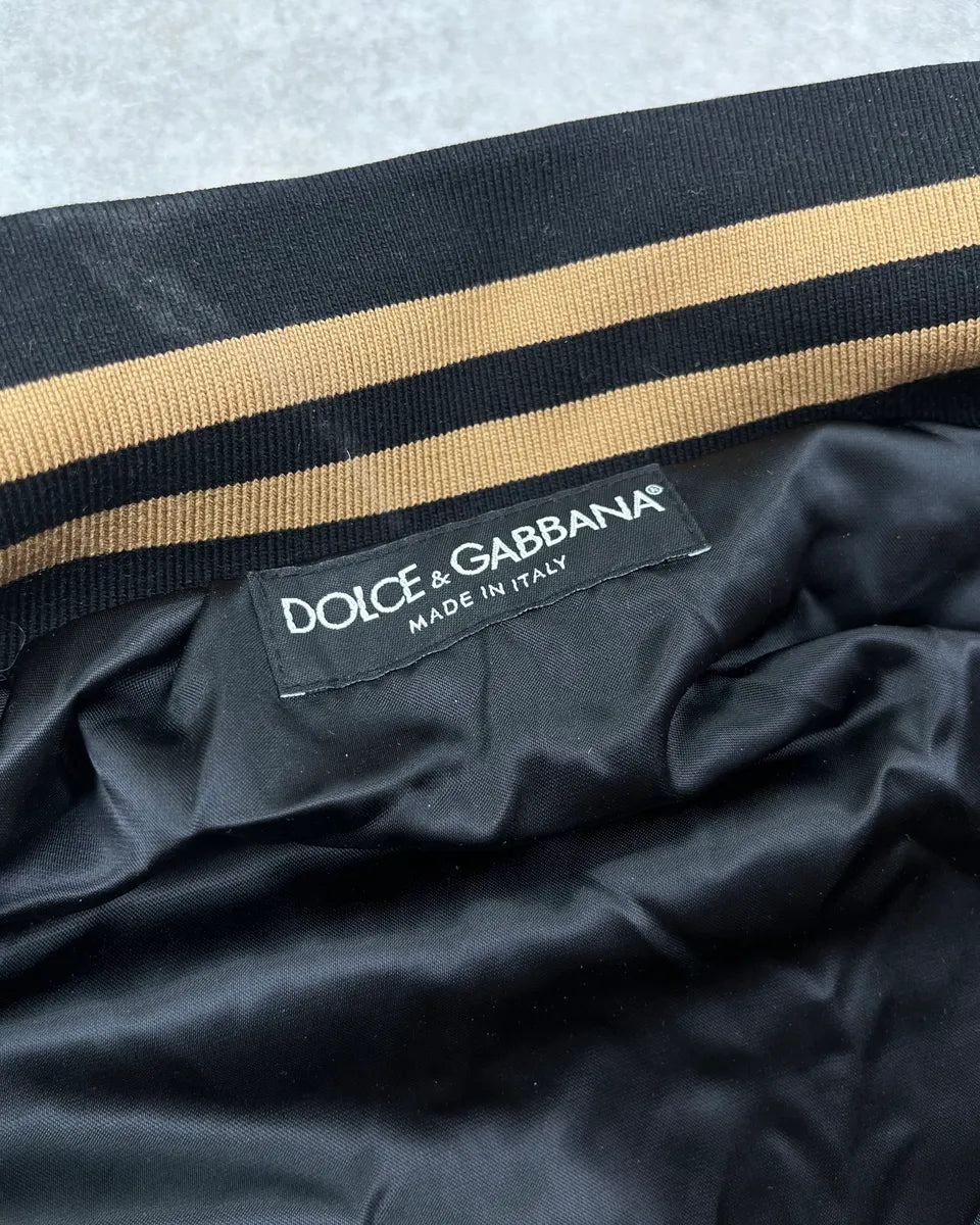 2010s Dolce & Gabbana Gold Nylon Embroidered Tiger Track Bomber Jacket vlRLnVm 9