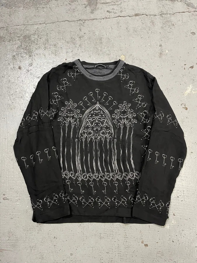 2010s Dolce & Gabbana Gothic Cathedral Layered Black Sweater LbIhaDi 0