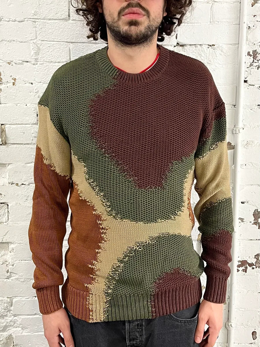 2010s Dolce & Gabbana Green & Brown Abstract Knit Sweater dRZDxMg 1