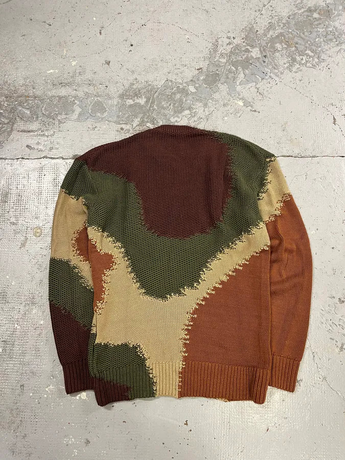 2010s Dolce & Gabbana Green & Brown Abstract Knit Sweater dRZDxMg 6