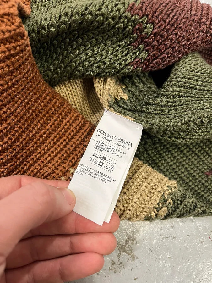 2010s Dolce & Gabbana Green & Brown Abstract Knit Sweater dRZDxMg 9
