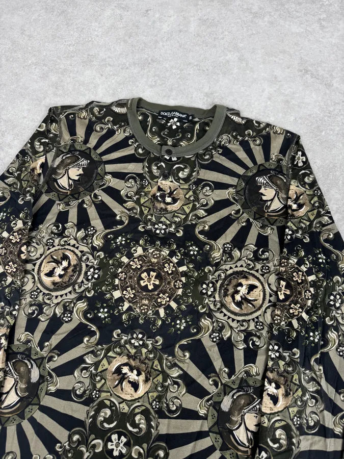 2010s Dolce & Gabbana Green Fantasy World Henley Longsleeve UMOLNFa 4