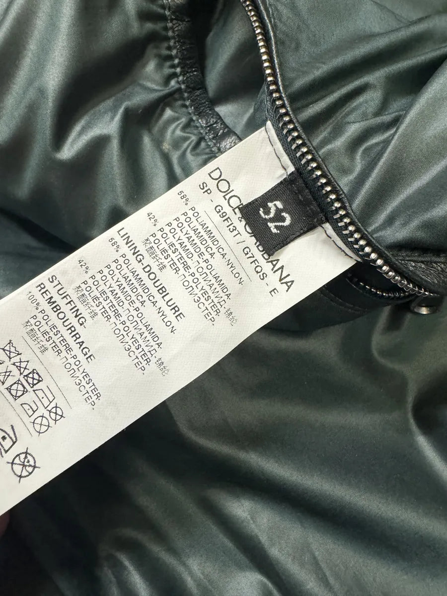 2010s Dolce & Gabbana Green Quilted Full Zip Bomber Jacket gyczRNp 9