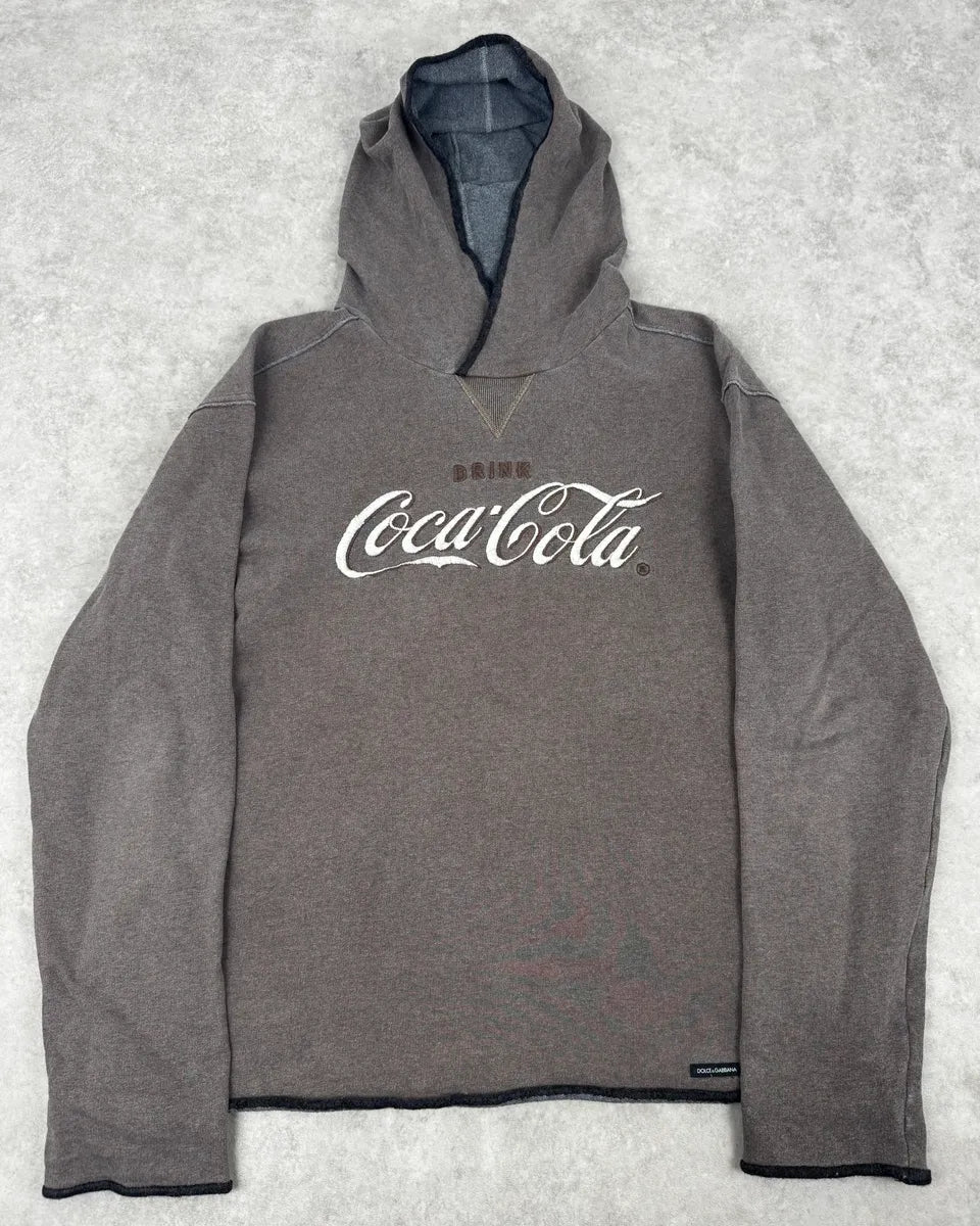 AW2011 Dolce & Gabbana Grey Cotton & Wool Coca-Cola Hoodie Sweater FbhKBqm 0