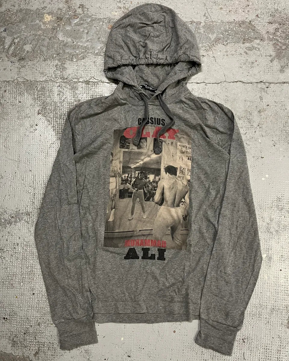 2010s Dolce & Gabbana Grey Muhammad Ali Graphic Hoodie T-Shirt ypdvjwH 0
