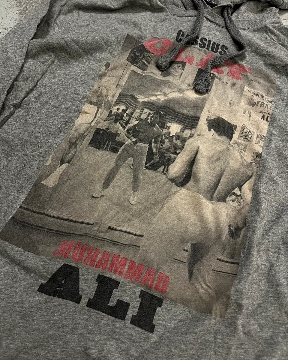 2010s Dolce & Gabbana Grey Muhammad Ali Graphic Hoodie T-Shirt ypdvjwH 5