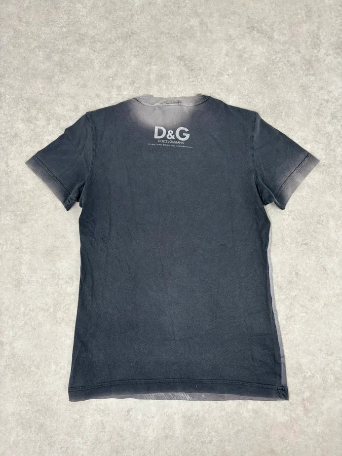 2010s Dolce & Gabbana Grey Shadow Elvis Photography T-Shirt gPtLFDe 4