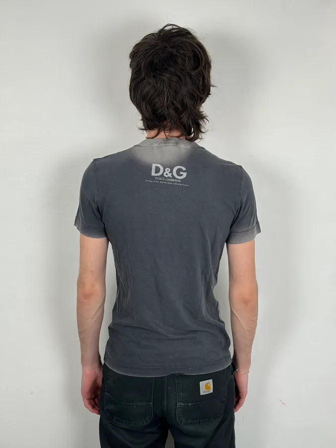 2010s Dolce & Gabbana Grey Shadow Elvis Photography T-Shirt gPtLFDe 2