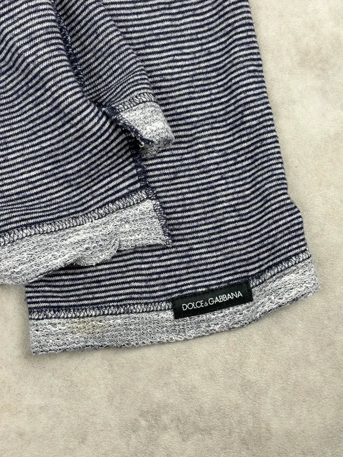 2010s Dolce & Gabbana Grey Striped Henley Longsleeves EWJushb 8
