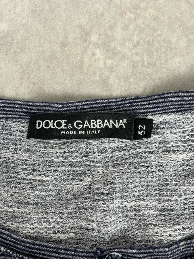 2010s Dolce & Gabbana Grey Striped Henley Longsleeves EWJushb 7