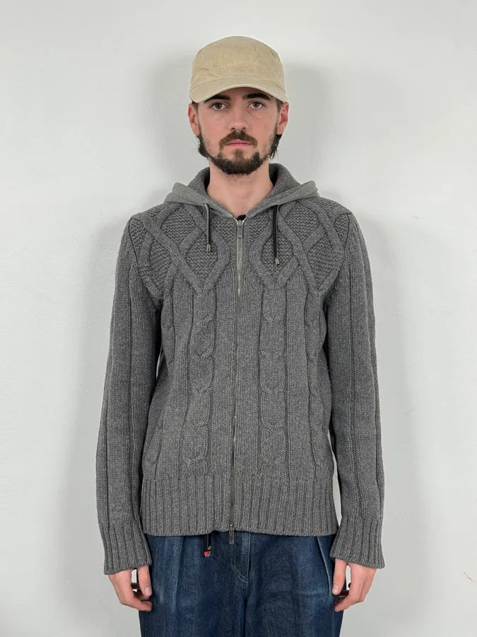 2010s Dolce & Gabbana Grey Wool Zip-up Hoodie PyRXOZB 1