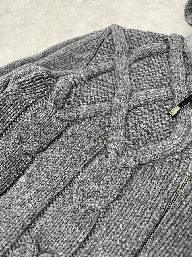 2010s Dolce & Gabbana Grey Wool Zip-up Hoodie PyRXOZB 4