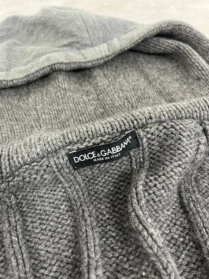 2010s Dolce & Gabbana Grey Wool Zip-up Hoodie PyRXOZB 8