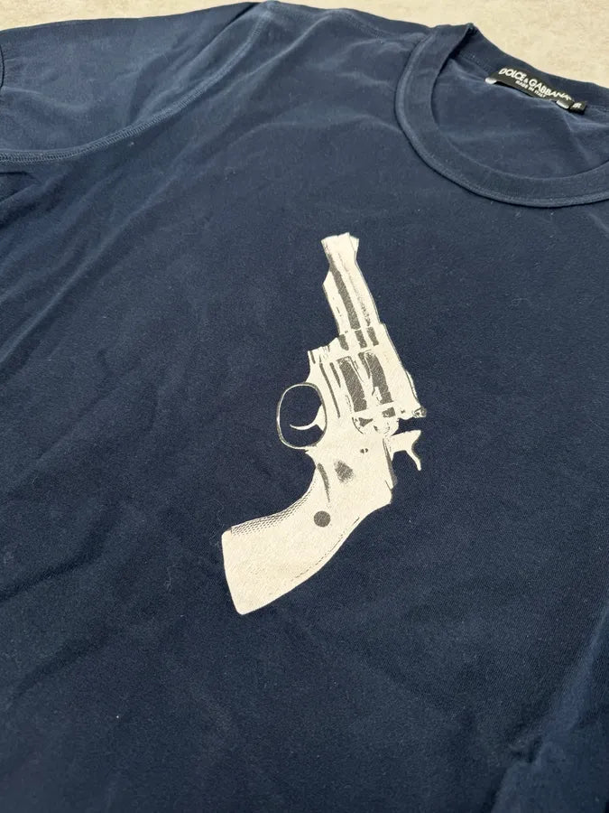2010s Dolce & Gabbana Gun Navy T-Shirt StrRpAN 6