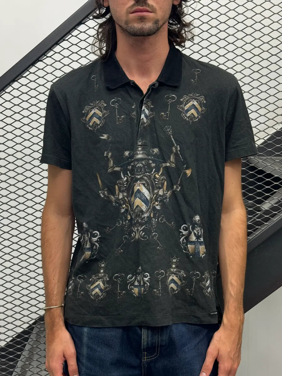 2010s Dolce & Gabbana Heraldic Knight Black Polo gHWXsLs 0