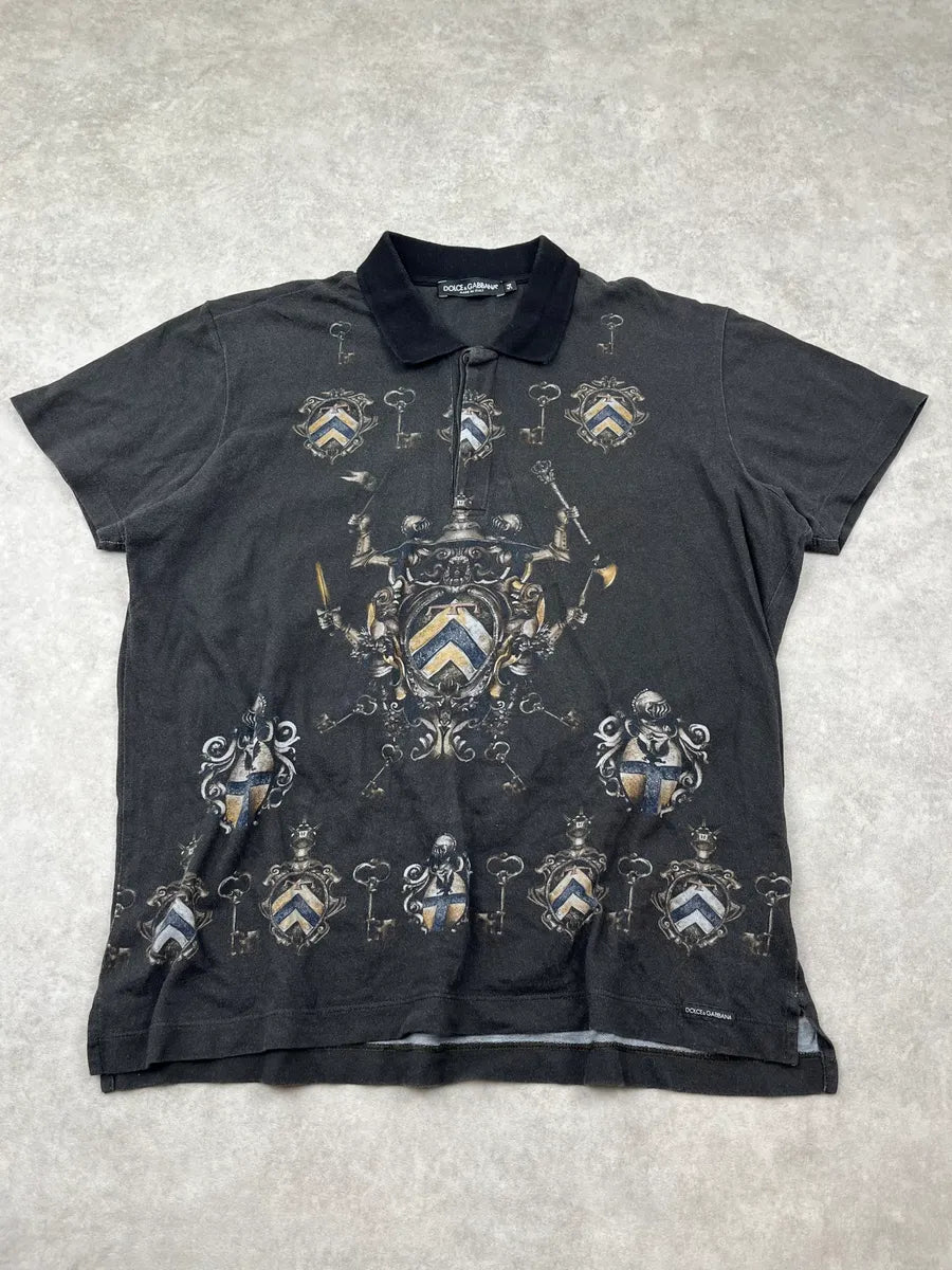 2010s Dolce & Gabbana Heraldic Knight Black Polo gHWXsLs 2