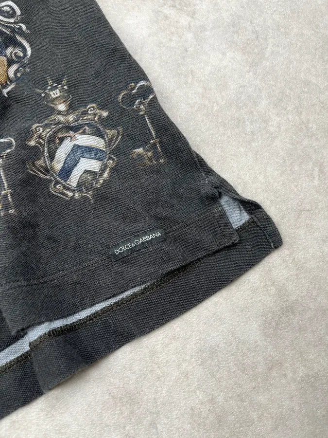 2010s Dolce & Gabbana Heraldic Knight Black Polo gHWXsLs 5
