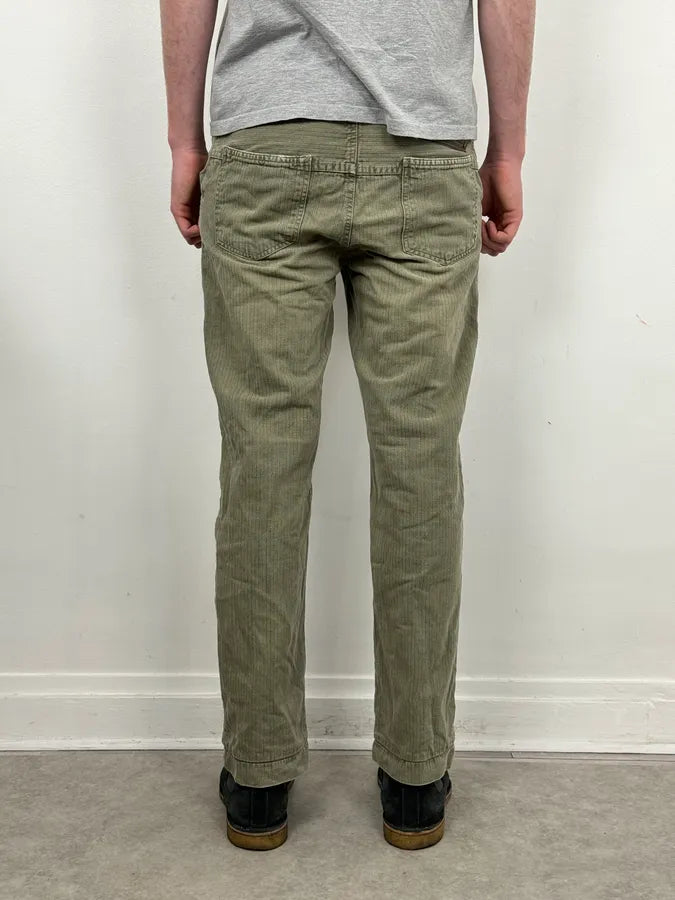 2000s Dolce & Gabbana Khaki Green Straight Cozy Pants tILOQZk 3
