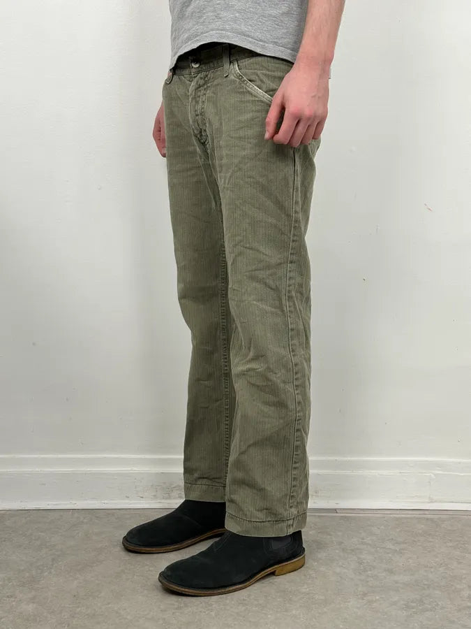 2000s Dolce & Gabbana Khaki Green Straight Cozy Pants tILOQZk 2