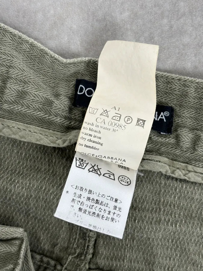 2000s Dolce & Gabbana Khaki Green Straight Cozy Pants tILOQZk 12