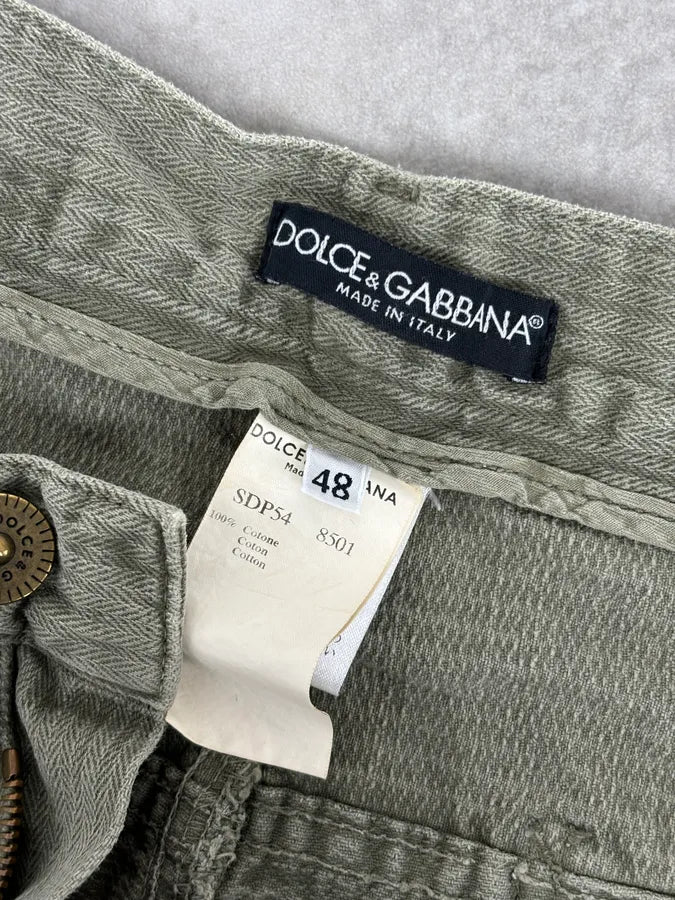 2000s Dolce & Gabbana Khaki Green Straight Cozy Pants tILOQZk 11
