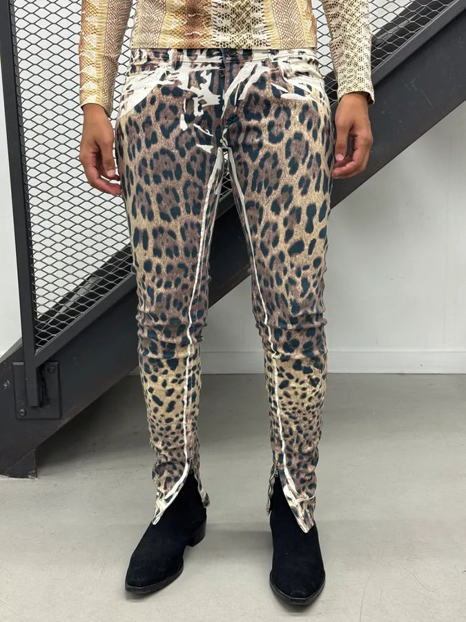 2010s Dolce & Gabbana Leopard Beige Skinny Jeans PDNGJfT 0