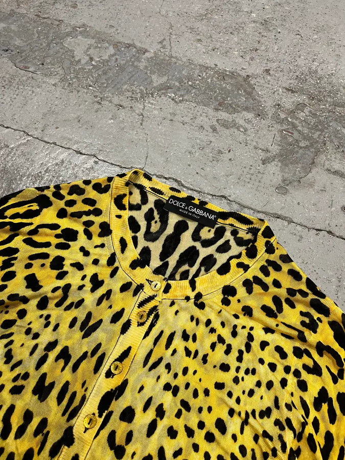 2010s Dolce & Gabbana Leopard Black & Yellow Cardigan FNAEPbb 4