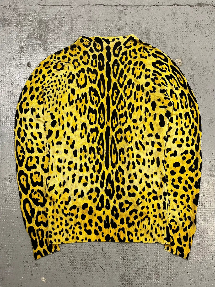 2010s Dolce & Gabbana Leopard Black & Yellow Cardigan FNAEPbb 6
