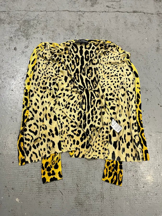 2010s Dolce & Gabbana Leopard Black & Yellow Cardigan FNAEPbb 7