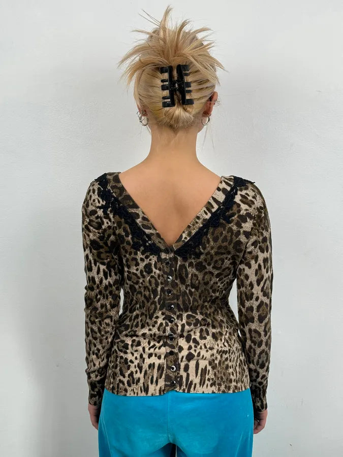 2010s Dolce & Gabbana Leopard Print Cardigan kEuWiih 1