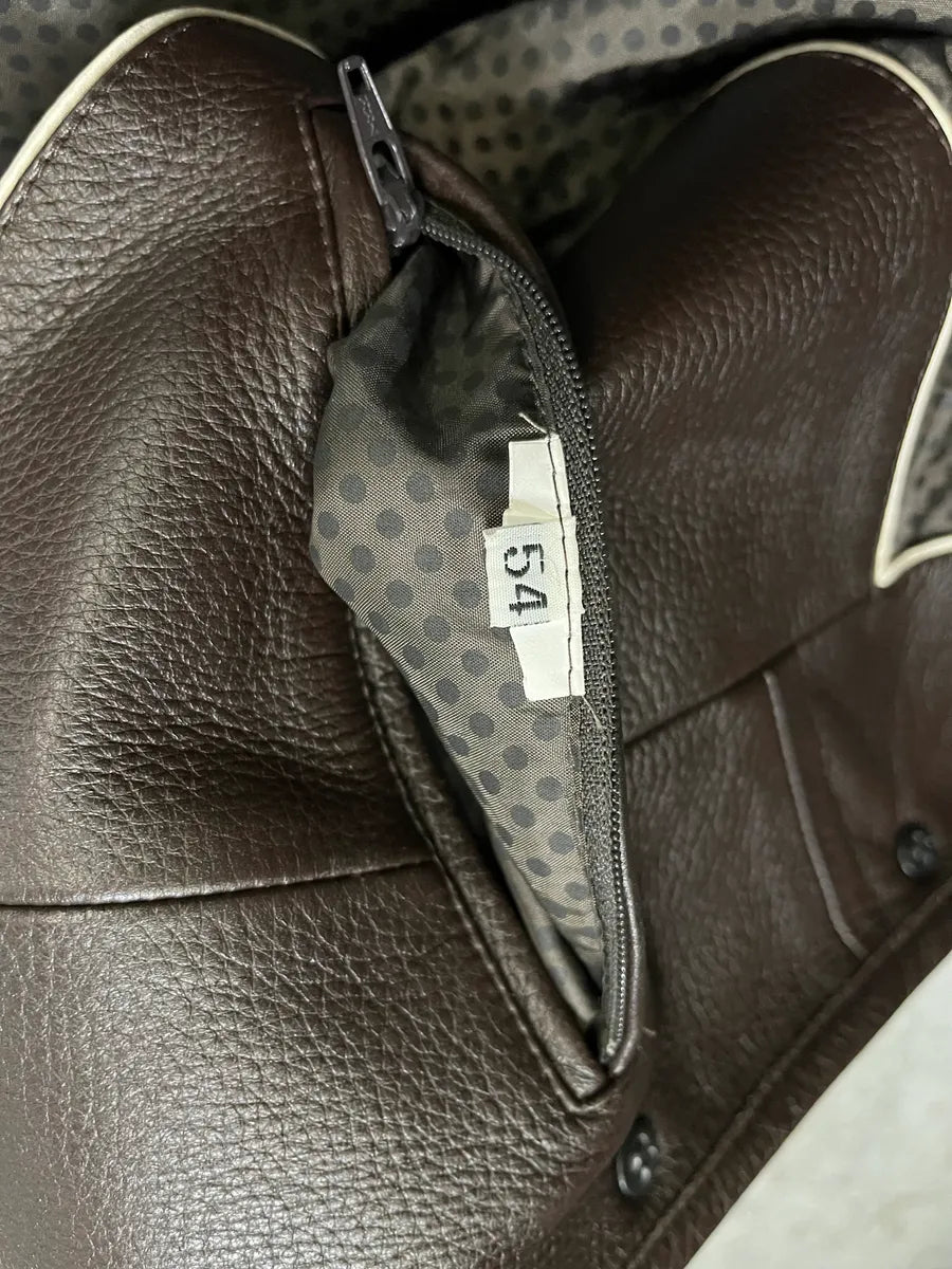 2010s Dolce & Gabbana Mao Buttoned Dark Leather Jacket WQWYnqf 9