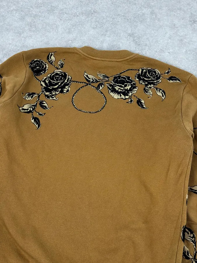 2010s Dolce & Gabbana Mustard Embroidered Black Abstract Crewneck Sweater ecZtgIc 5