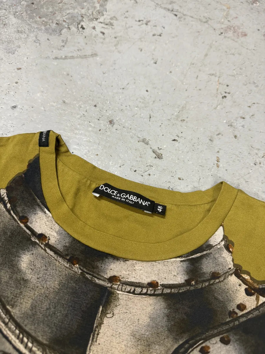 2010s Dolce & Gabbana Mustard Knight Armure T-Shirt exhFVoc 11