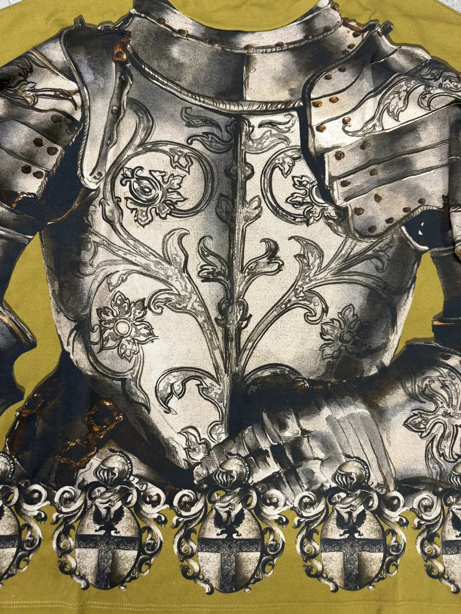 2010s Dolce & Gabbana Mustard Knight Armure T-Shirt exhFVoc 6