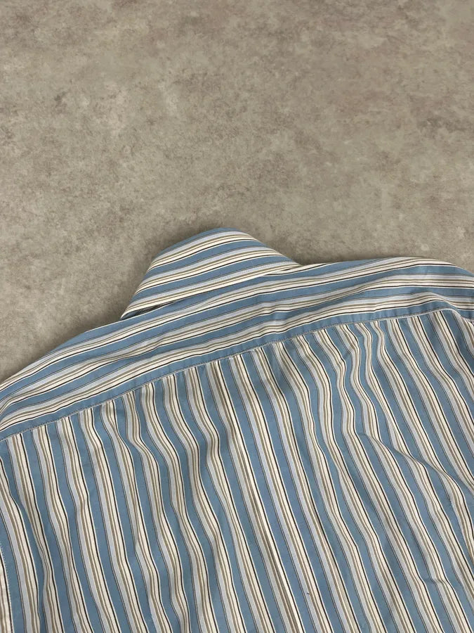 FW2006 Dolce & Gabbana Napoleon Buttoned Blue Lines Shirt fyAoKms 8