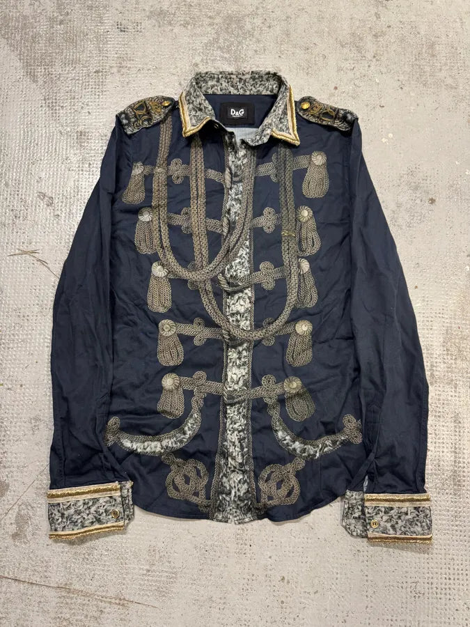 2010s Dolce & Gabbana Naval Officer Trompe L’oeil Shirt hjIPJuq 0
