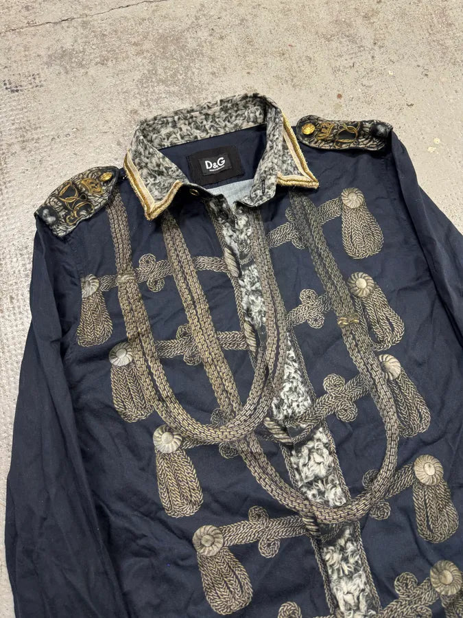 2010s Dolce & Gabbana Naval Officer Trompe L’oeil Shirt hjIPJuq 6
