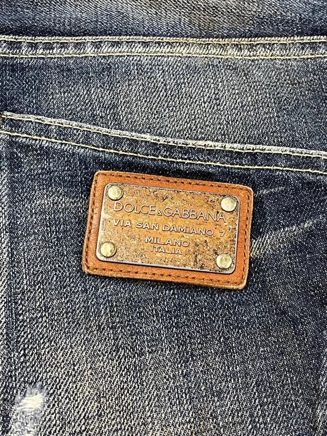 2010s Dolce & Gabbana Navy Brut Denim Jeans XxpDbFm 10