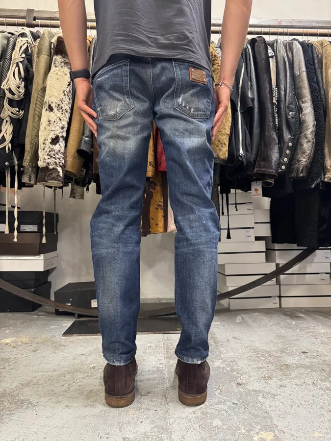 2010s Dolce & Gabbana Navy Brut Denim Jeans XxpDbFm 2