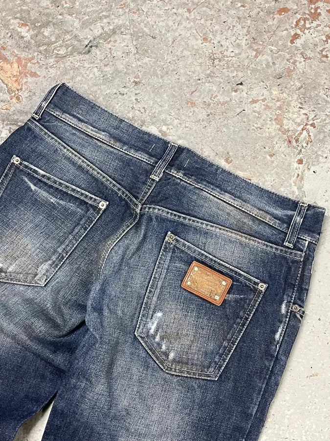 2010s Dolce & Gabbana Navy Brut Denim Jeans XxpDbFm 7