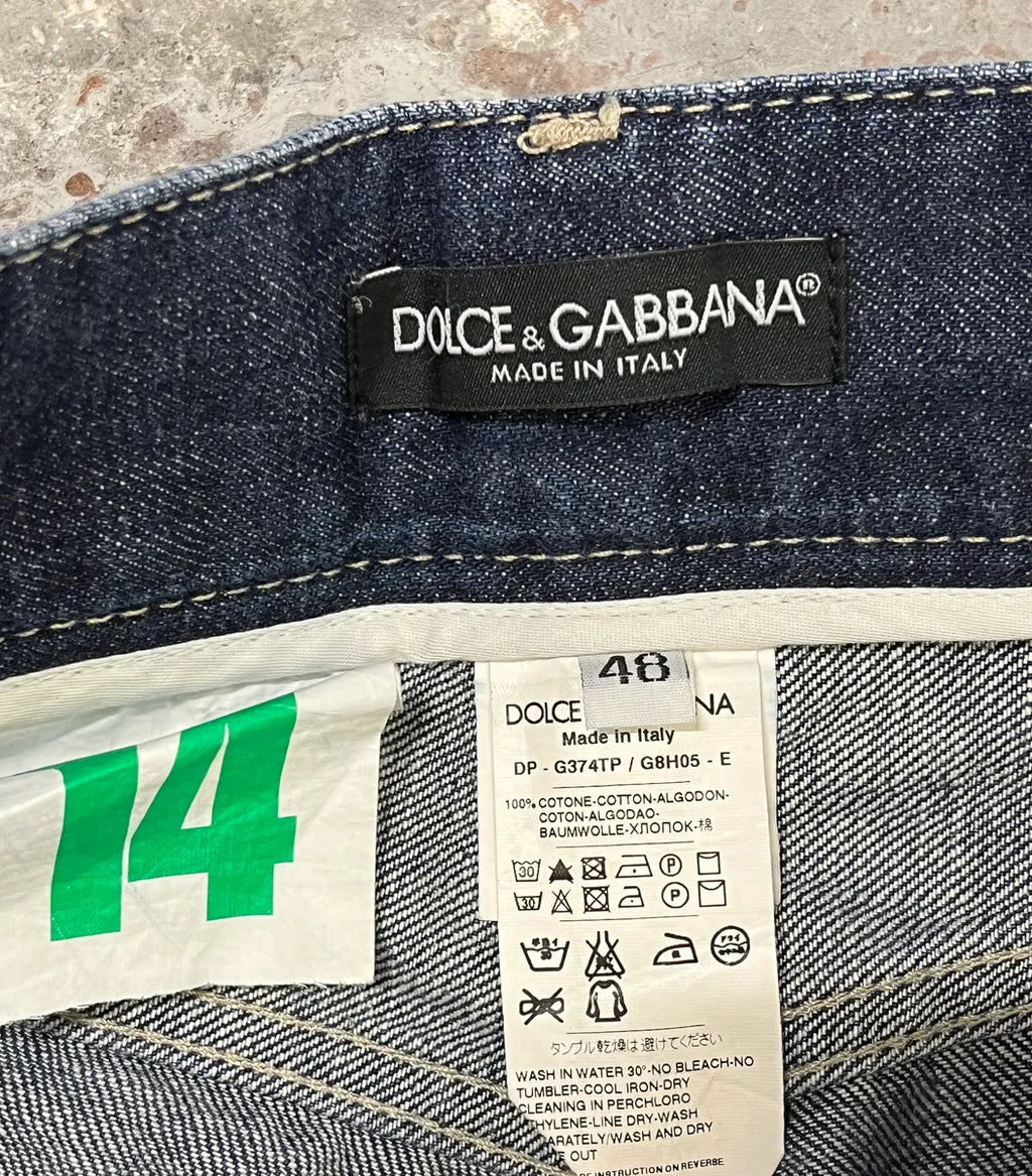 2010s Dolce & Gabbana Navy Brut Denim Jeans XxpDbFm 9