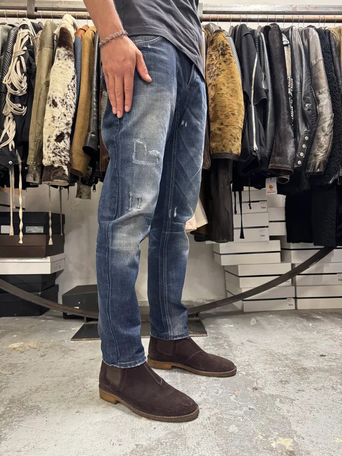 2010s Dolce & Gabbana Navy Brut Denim Jeans XxpDbFm 1