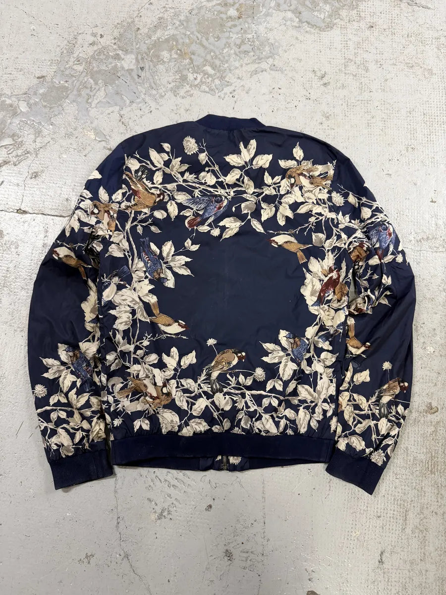 2010s Dolce & Gabbana Navy Floral Light Nylon Windbreaker Jacket  oAdjHKC 1