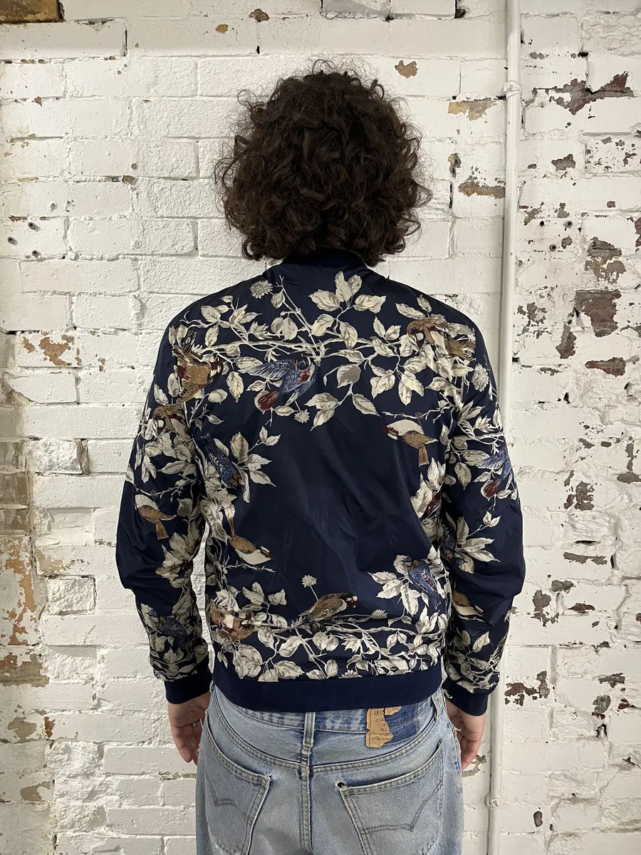 SS2016 Dolce & Gabbana Navy Floral Light Nylon Windbreaker Jacket  oAdjHKC 4