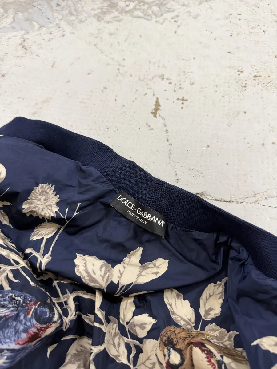 SS2016 Dolce & Gabbana Navy Floral Light Nylon Windbreaker Jacket  oAdjHKC 7