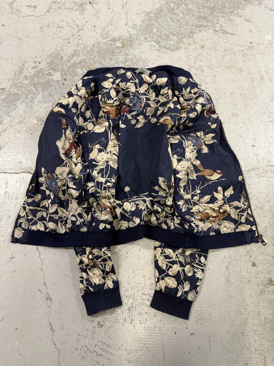 2010s Dolce & Gabbana Navy Floral Light Nylon Windbreaker Jacket  oAdjHKC 8