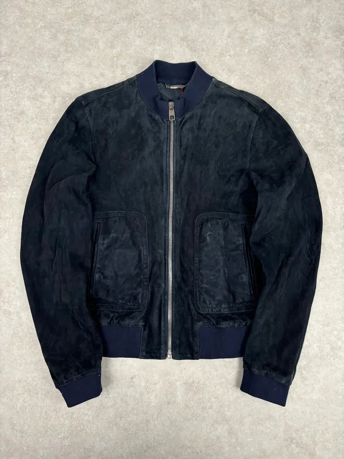 2010s Dolce & Gabbana Navy Leather Bomber Jacket YStHSwM 0